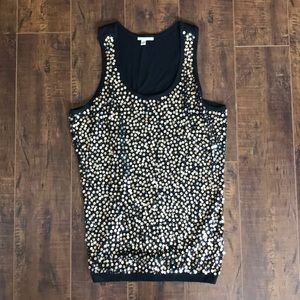 Black Sequin Sweater Top